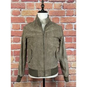 Fox Run‎ Vintage Men's Leather Suede Bomber Jacket Lined Brown Men's 38 (Medium)